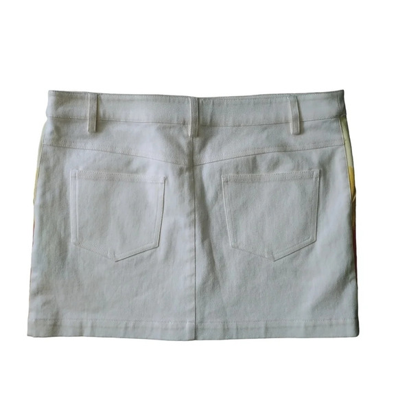 Tibi Colorful Beige Denim Jean Mini Skirt Ombre, 8 - Picture 4 of 8